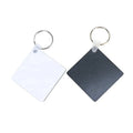 Heat Transfer Square Key Ring Customized Logo Square Keyrings Sublimation Wooden Square Keychain With Black Backside