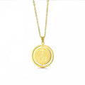 Stainless Steel Religious Items Christian Charm Necklaces with Personalized Catholic Saint Benedict Cross Rotation Pendant