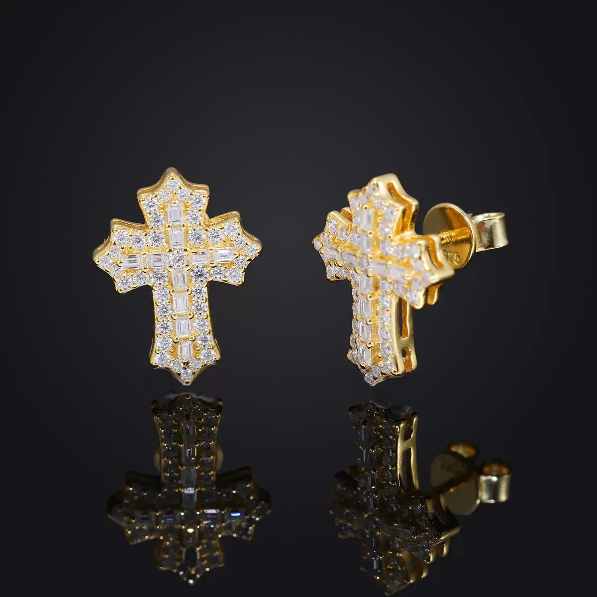 925 Pure Silver Cross Earrings Factory Direct Sale Accompanied by Certificate