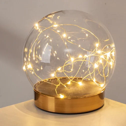 LED fairy Light Glass Globe with Metal Copper Base