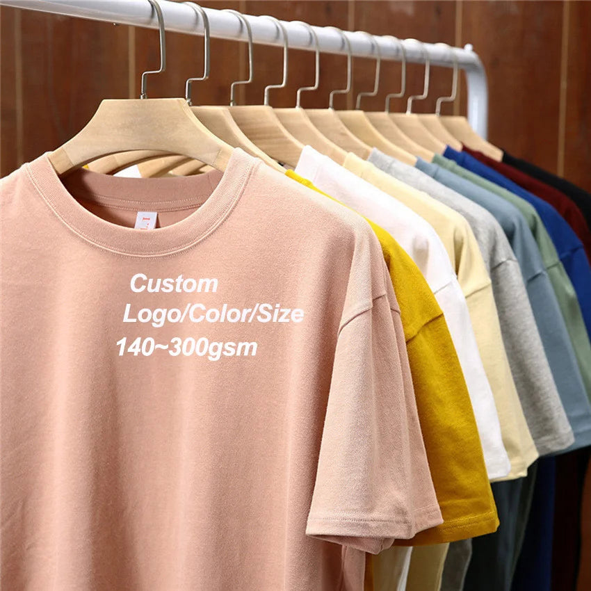 Heavy Weight Cotton Women Mens Custom Plain Oversized High Street Comfortable Cotton Tshirt