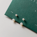 Wholesale Elegant 925 Sterling Silver Synthetic Pearl Stud Earrings Ladies Party Jewelry Gold Simple Double Wear Design Weddings