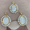 Natural MOP Shell Irregular Freshwater Pearl Guadalupe Virgin Medal Pendants Charms for Jewelry Making Necklace