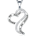 CAOSHI Mom Necklace Thanks Giving for Mother's Day Heart Gift Fancy Silver Plated Chain Fashion Versatile Women Jewelry Necklace