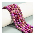 Wholesale Price Round Fushia Color Sea Sediment Imperial Jasper Stone Beads for Women Jewelry Bracelet Making 6Mm 8Mm 10Mm 12Mm