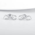 Solid 925 Silver Elephant Infinity Symbol Jewelry Set-Zircon Infused Earrings Bracelet Necklace for Gifts and Engagements