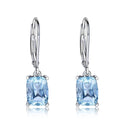 Huitan Bling Bling Beautiful Radiant Cut Light Blue Zircon Romantic Drop Earrings Girls Lady Trendy Earrings Women