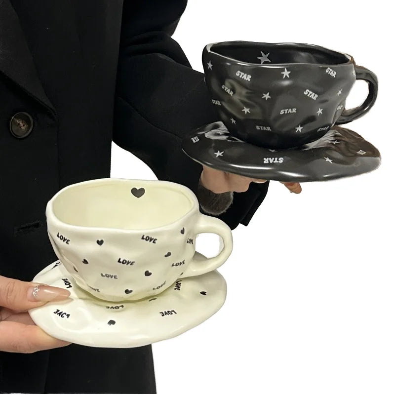 350ml Ceramic Coffee Cup Minimalist Design Microwave Safe Dishwasher Safe Office Home Use Couples Gift