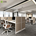 Modern Standard Size Office Workstation Cubicle for 6 Person with Aluminum Frame Modular Design for School & Hospital Use