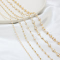 Necklace Findings Cuban Chain Brass 18K Plated Gold Pearl Chain Not Allergic Jewelry Making Custom Chains