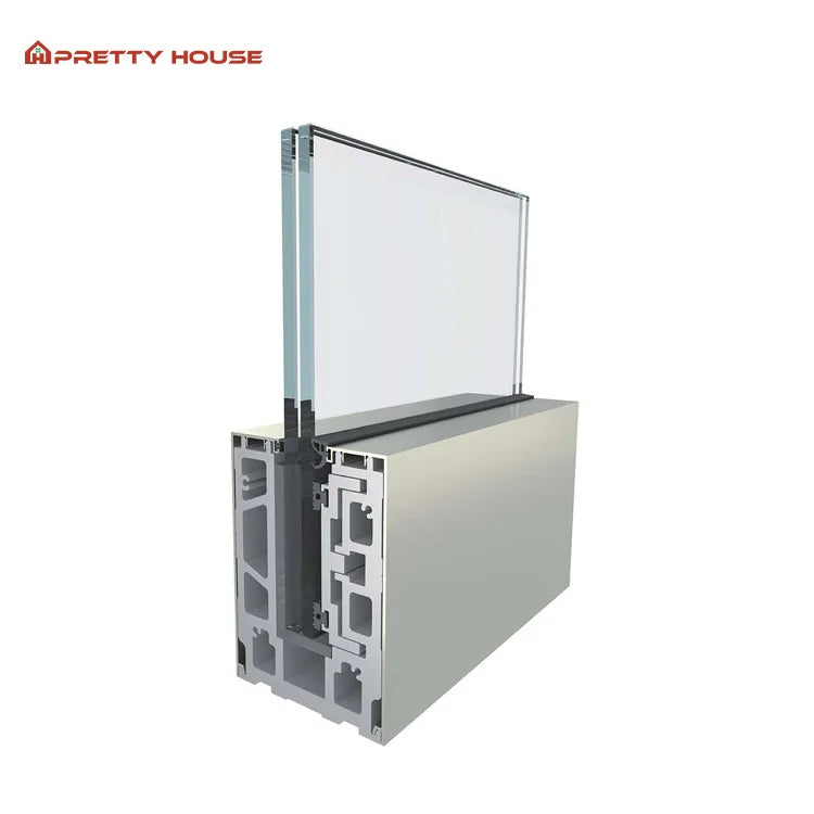 Aluminum U Channel Glass Balustrade For Balcony Patio Staircase glass guardrail