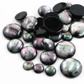 10-40pcs/lot 8mm 10mm 12mm 14mm 16mm 18mm 20mm Black Shell Color Flatback Resin Cabochons Cameo for DIY Jewelry Making Findings MegaBDM