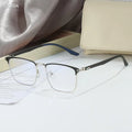 New Trendy Unisex Blue Light Blocking Eyeglasses Frame Metal Eyebrow Frame