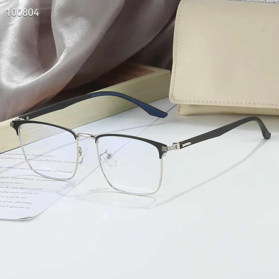 New Trendy Unisex Blue Light Blocking Eyeglasses Frame Metal Eyebrow Frame