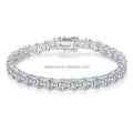 Fashion Hip Hop GRA Certified Moissanite Jewelry 925 Sterling Silver Tennis Link 4MM Princess Cut Moissanite Bracelet for Women