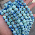 Man Made Blue Jade Loose Beads DIY Round Bead for Bracelet Jewelry Color Processed Jade Beads for Jewelry Making