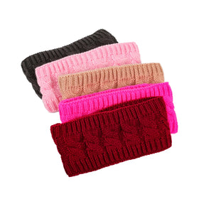 Women's Winter Thick Head Wrap Knit Headbands Fuzzy Fleece Lined Cable Ear Warmers Digital Printed Business Appropriate Travel