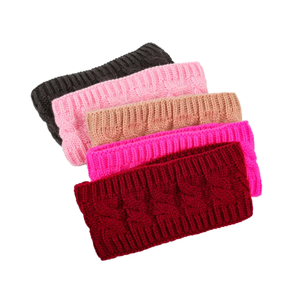 Women's Winter Thick Head Wrap Knit Headbands Fuzzy Fleece Lined Cable Ear Warmers Digital Printed Business Appropriate Travel