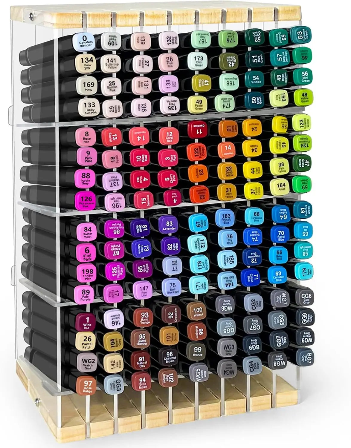 Acrylic Marker Organizer 144-Piece Display Rack Markers Art Brushes Home/Office Pen Holder Fixed Storage Box Classroom