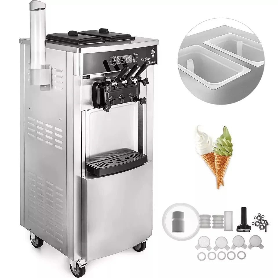 EU warehouse Time-Limited 2+1 flavors Soft Ice Cream Machine  with LCD Touch Screen soft serve ice cream machine commercial