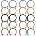 SC 2022 Fashion Horseshoe Nose Hoop Rings Piercing Jewelry Cartilage Tragus Lip Rings Stainless Steel Circular Cone Septum Ring