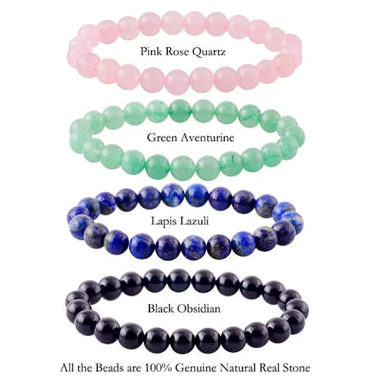Big Natural Beads Stone Bracelet Factory 8mm Stone Crystal Bracelets Beaded Gemstone Healing Boho Energy Stone Bracelet Women