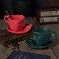 Creative Abstract Art Design Face Ceramic Cup and Saucer Christmas Best Gift