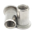 Professional Manufacturing China Stainless Steel 304 Zinc Plated Rivet Nuts Flat Head Plain Body Sizes M6 M8 M10 M12 M3 Thread
