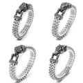 New Nordic Viking Punk Jewelry Stainless Steel Forward Backward Chain Bracelet Vintage Eagle Wolf Snake Head Bracelet to My Son