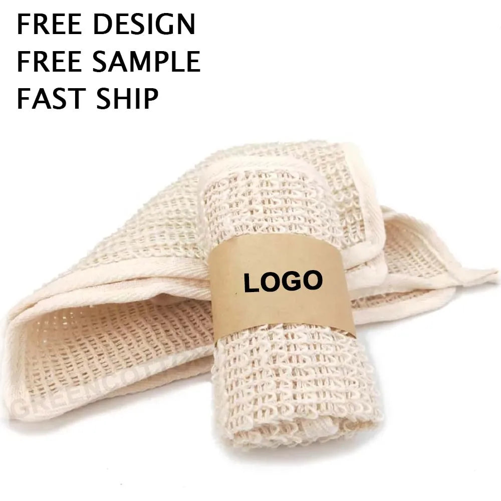 Custom Logo Cotton Linen square Towel Body Scrubber Face Washing Towel Universal Exfoliating Bath Towel Natural Material Towel
