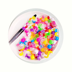 100pcs Mixed Big Hole Beads Plastic Acrylic Spacer Hair Bead for Jewelry Making Diy Bracelet Necklace Large Hole