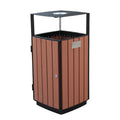 Outdoor Bid Wood Garbage Container Trash Can Outside Park Street Waste Bin Public Commercial Recycling Dustbin with Ashtray
