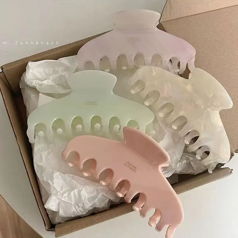 New Sweet Jelly Acetic Acid Clip Back Head Shark Clip Wholesale Headwear Hair Claw Large Disc Hair Clip