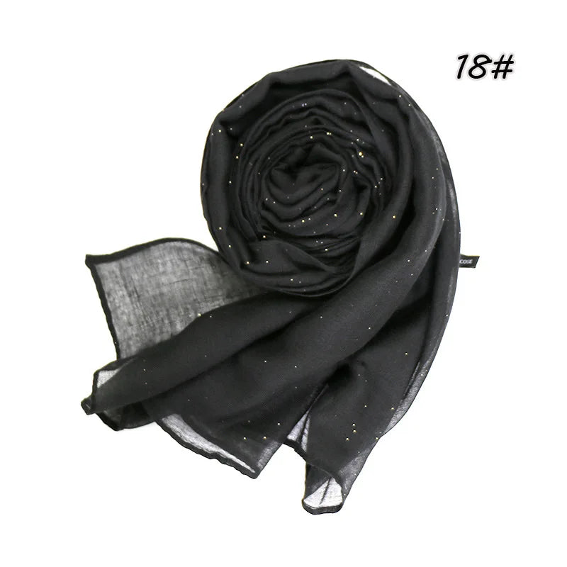 GLS078 Women Voile Hijab Cheap Square Muslim Voile Scarf Fashion Arab Black Hijab