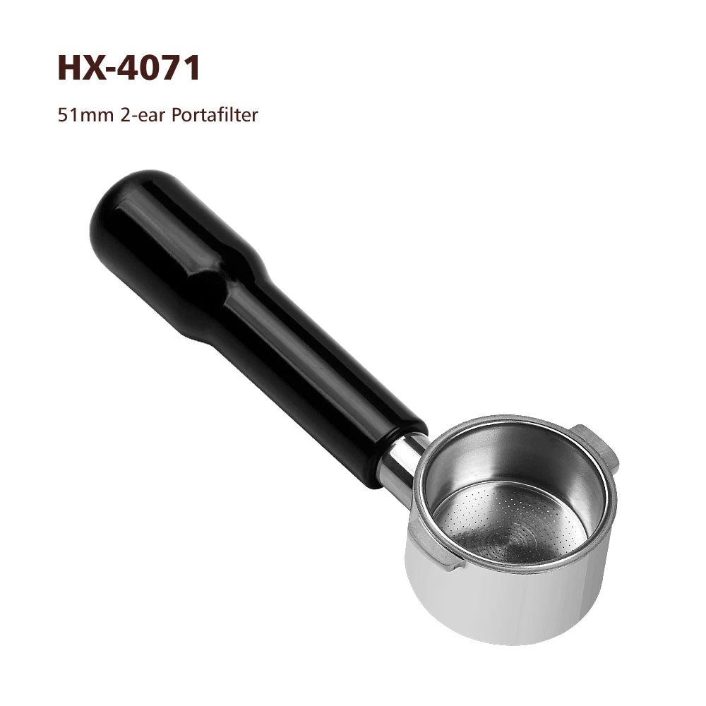Espresso Coffee Machines Tools 304 Stainless Steel Black Coffee Bottomless Portafilter 51mm 2 Ears for 311GR-310GR/ECO310