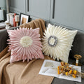 Nordic Style Simple Three-dimensional Sunflower Decorative Pillow case Bedroom Velvet Solid Color Cushion Cover for Home