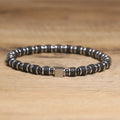 Geometric Natural Stone Gemstone Stainless Steel Bracelet Lava Elastic Beads Square Cube Charm for Party Gift Jewelry