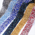 Rhinestone Chain Beaded Iron On Applique Lace Trim Wedding Bridal Dress Embellishment Decor Embellishment