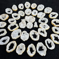 Wholesale Natural White Agate Geode Slice for Healing Stones Pendant
