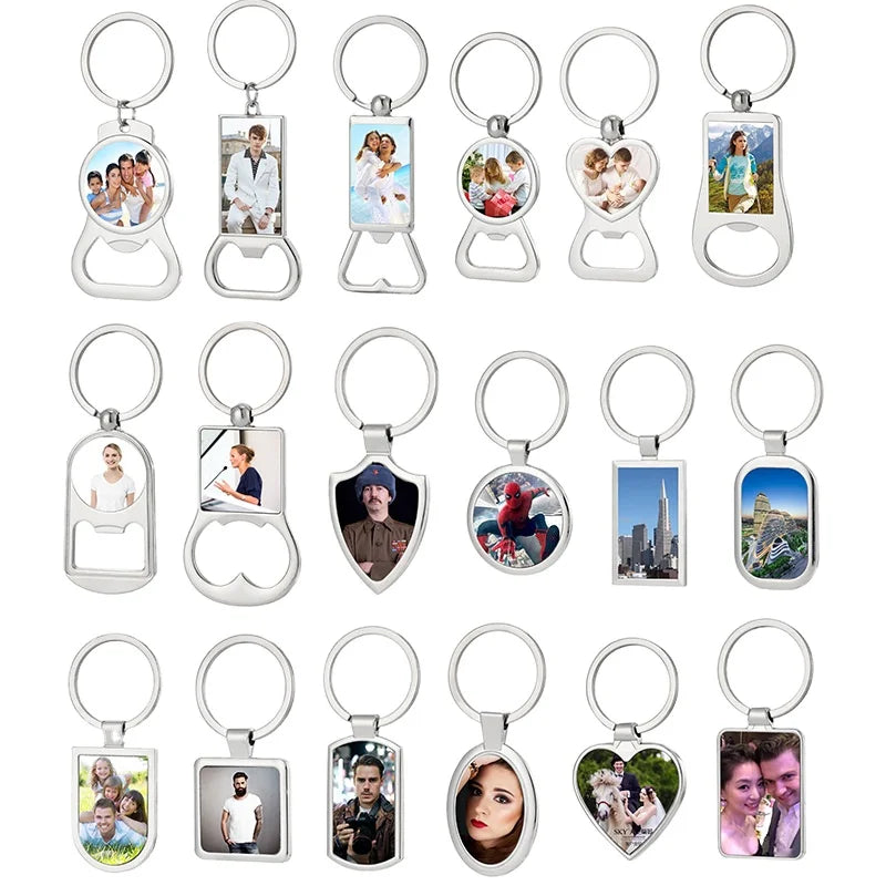 JSK-05 Silver Metal Key Chain-DIY Sublimation Blank Custom Logo Christmas Easter Promotion Gift