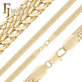 7.3mm+ FJ Fallon Fashion Jewelry Foxtail Link Hammered Chain Plated in 14K Gold Brass Based Split