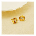 SHOREA Free Video and Picture Custom 925 Sterling Silver Geometric Rose Flower Stud Earrings for Women