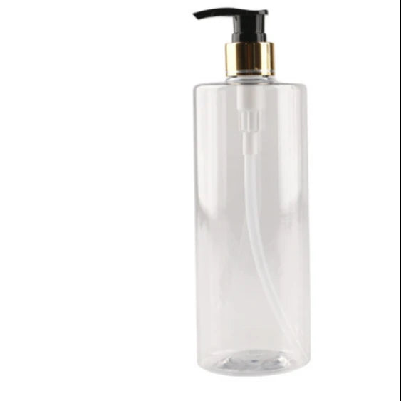 2023 Top Sale 500ml 16oz Amber Brown Round Pump Bottle Plastic