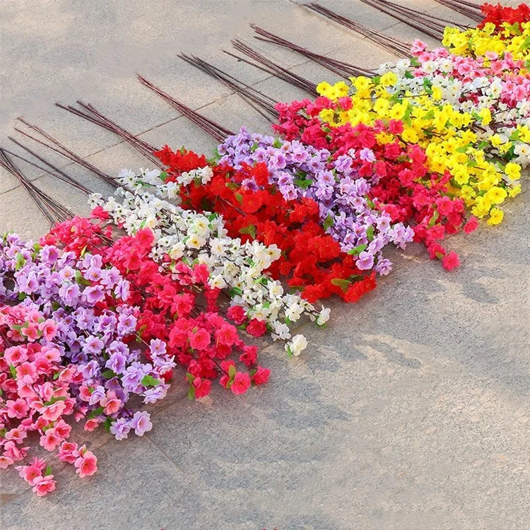 Wholesale Cheap Faux Peach BlossomTree Branches Artificial Cherry Blossom for Outdoor Garden Decoration