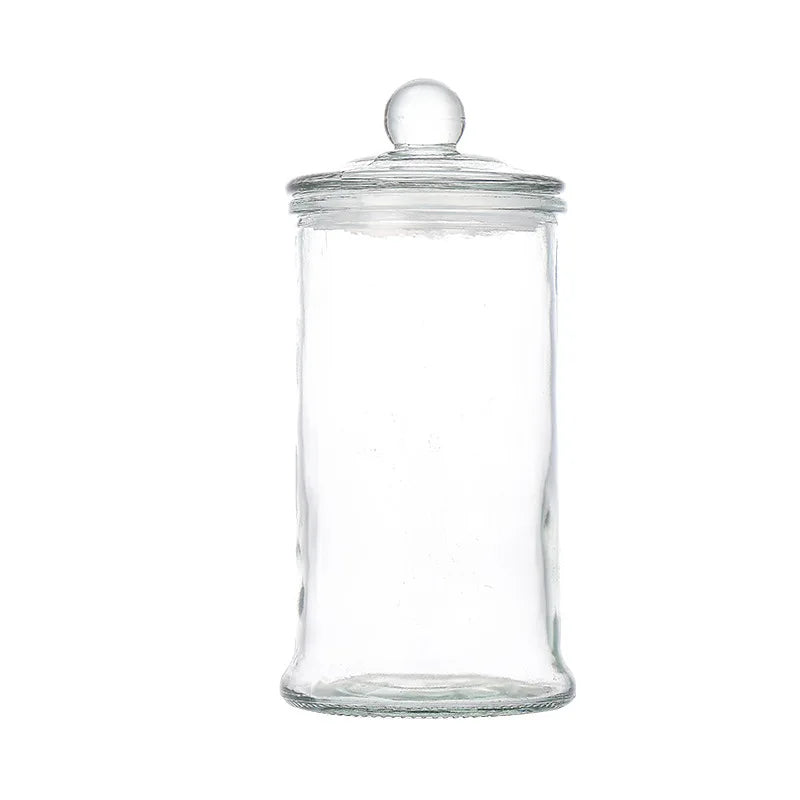 100ml 150ml 350ml Transparent Cylinder Glass Tea Canisters Storage Jars with Lids for Tea Leaves Candy Herbal Tea