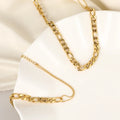 Fenny Jewelry Wholesale 18K PVD Plated Classic Simple Beaded Figaro Mixed Choke Chain Stainless Steel Necklace for Women