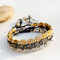 3 Color Luxury Zircon Clear Hexagon Macrame Adjustable Men's Charms Bracelets Jewelry for Women Men