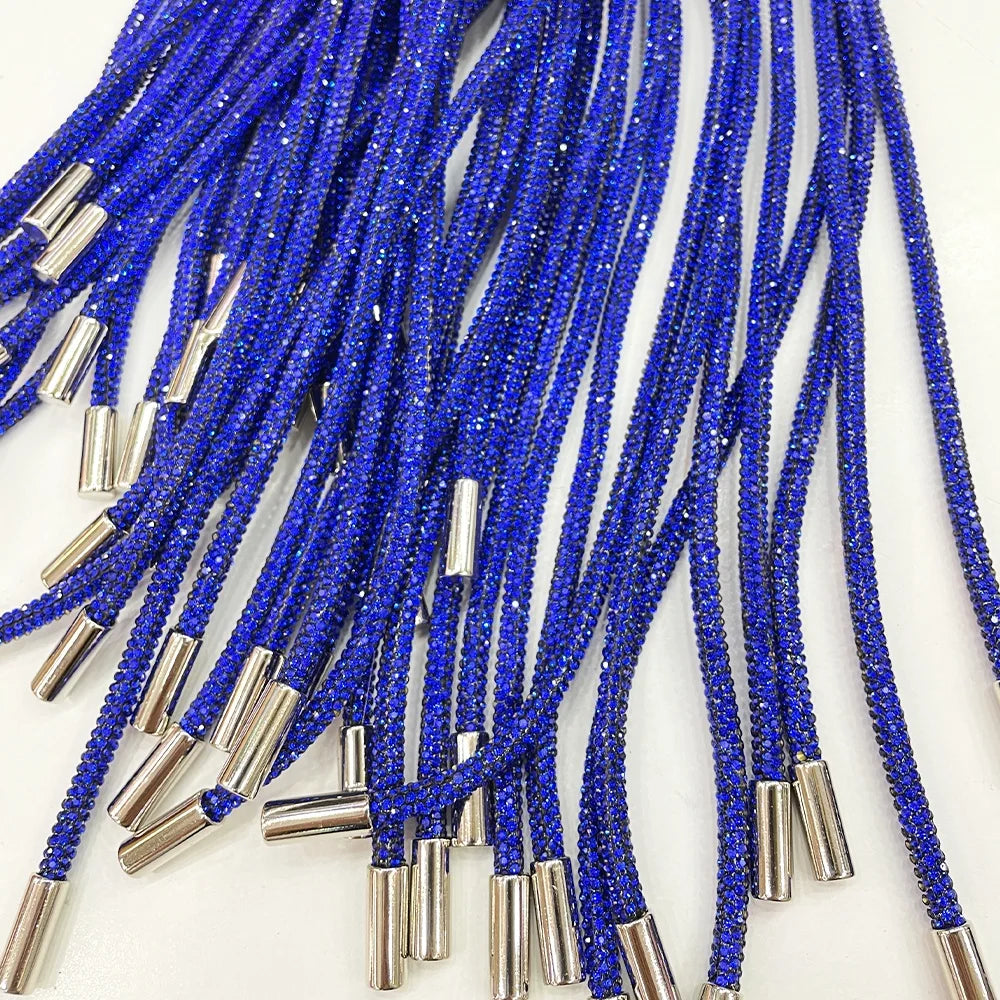 S582 New 6mm Glass Crystal Cord Rhinestone Rope Applique Crystal Rope Trim for Decoration