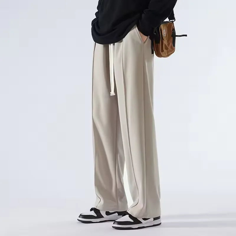 Custom Men's Wide Leg Trousers Spring Streetwear Men Loose Straight Wide Leg Pants Male Clothing Cargo Pants