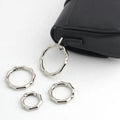 Silver Zinc Alloy Spring Gate O Ring Bamboo Shape Ring Metal Hardware Accessories Diy for Bag Accessories
